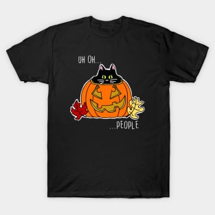 Scaredy Cat in a Jack-O-Lantern T-Shirt